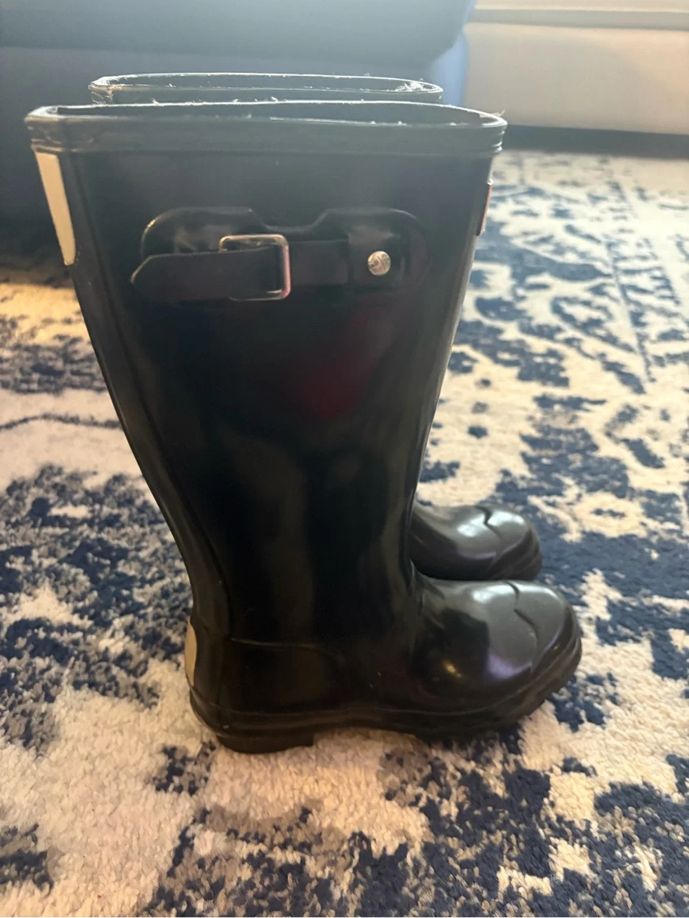 Hunter Kids Black Gloss Tall Rain Boots